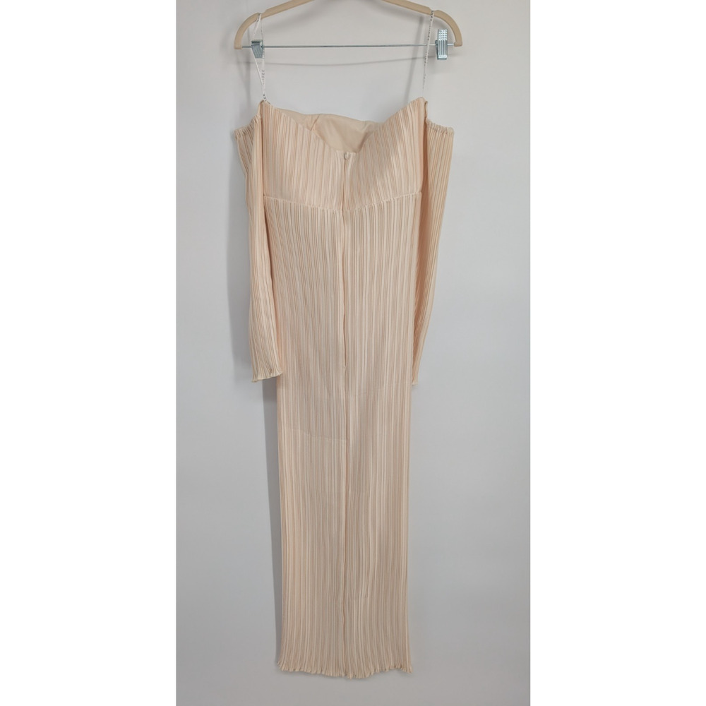 Nwt L'idee Gatsby Pleated Dress Gown Us 6 Bone #1b602 — image 5 of 8